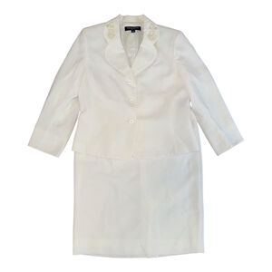 Rena Rowan Women's Two-Piece Skirt Suit, White, Size 12